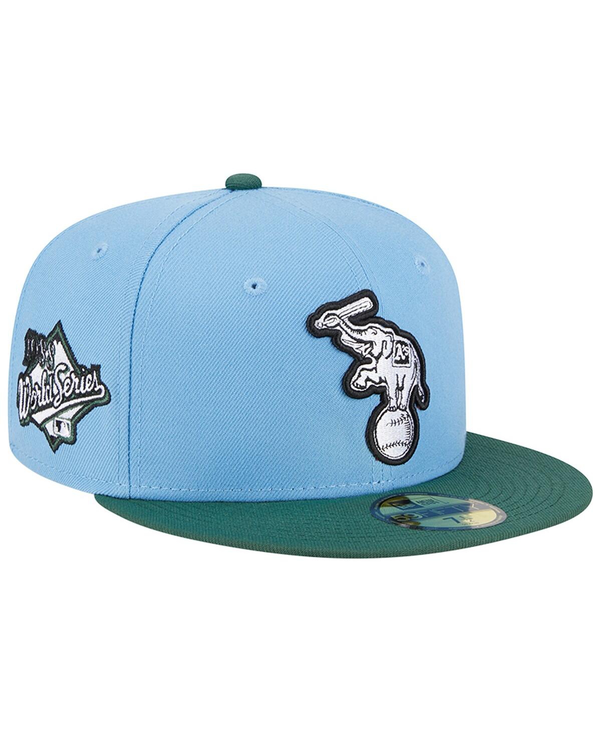 New Era Men's  Sky Blue, Cilantro Oakland Athletics 1988 World Series 59fifty Fitted Hat In Sky Blue,cilantro