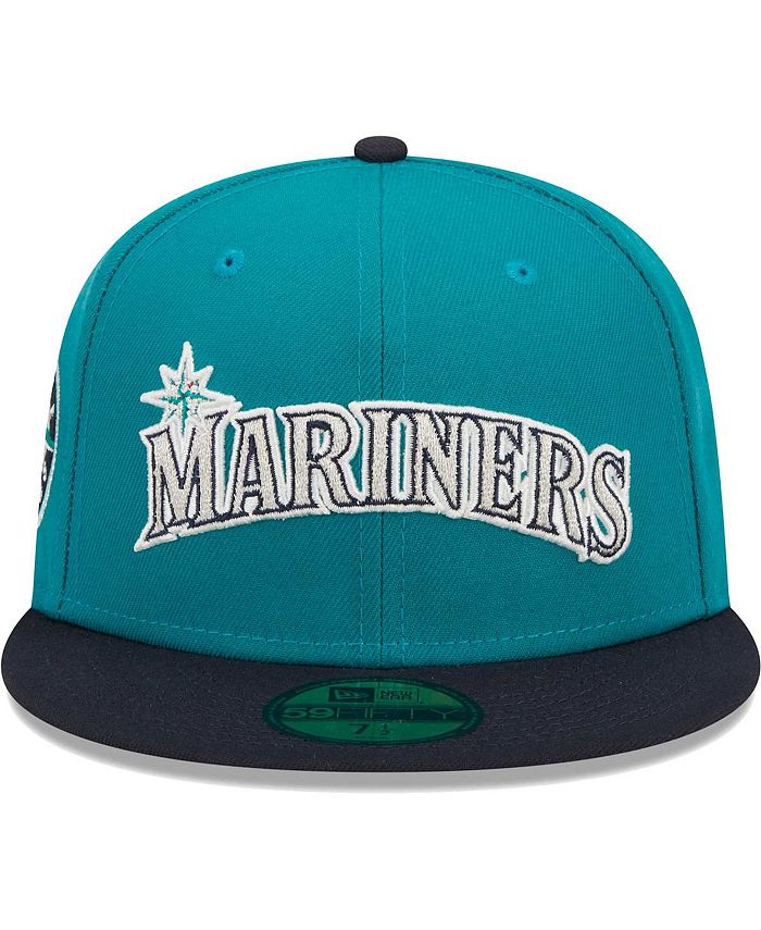 New Era Men's Aqua Seattle Mariners Retro Jersey Script 59FIFTY Fitted Hat Macy's