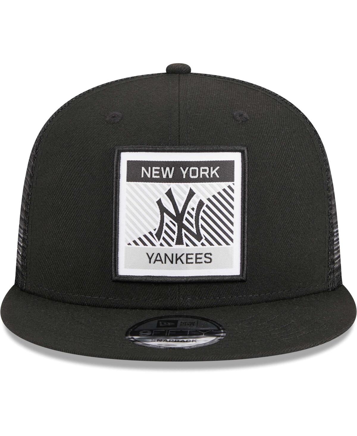 Men's New EraNew York Yankees Scratch Squared Trucker 9FIFTY Snapback Hat - Black