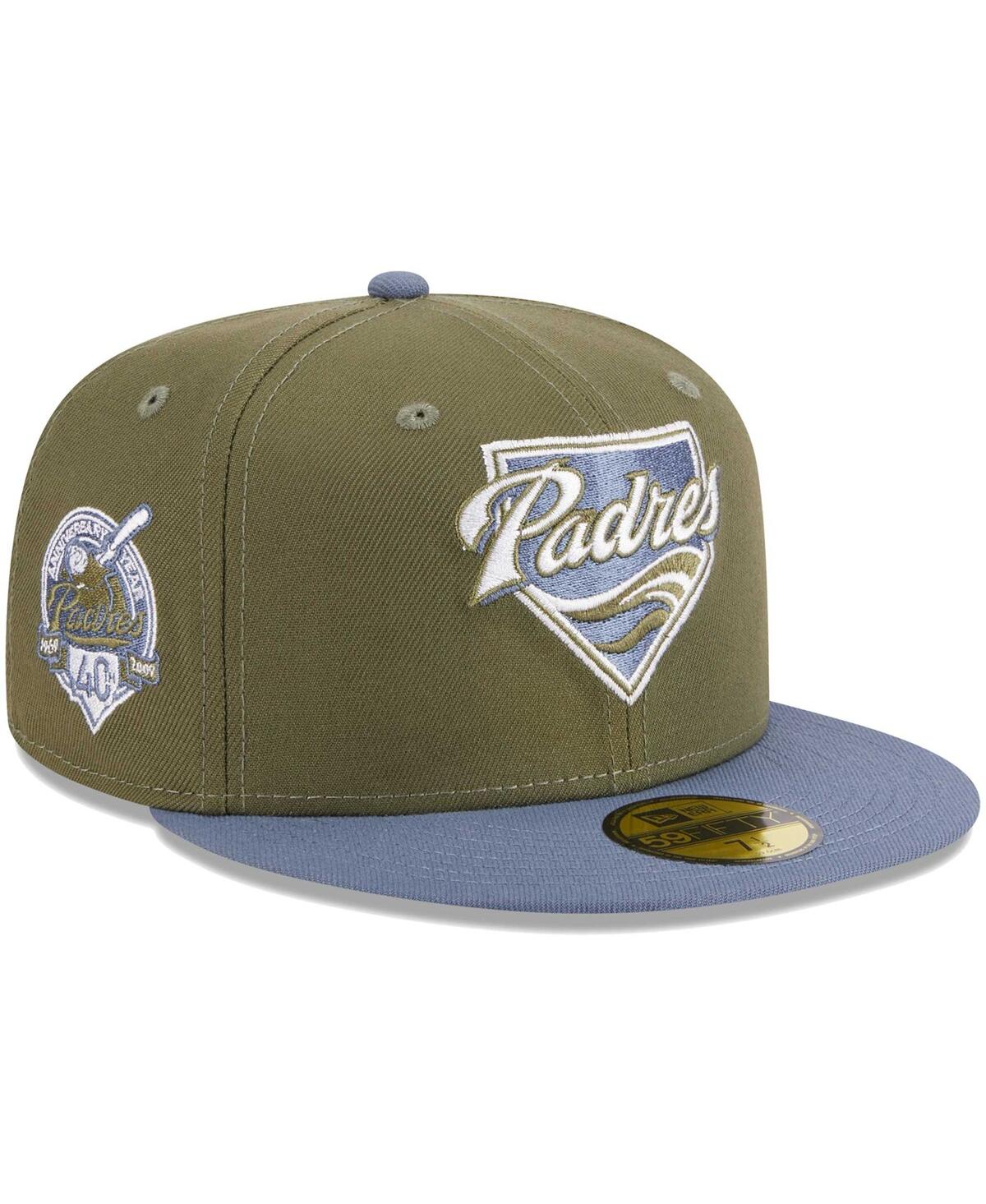 NEW ERA MEN'S NEW ERA OLIVE, BLUE SAN DIEGO PADRES 59FIFTY FITTED HAT
