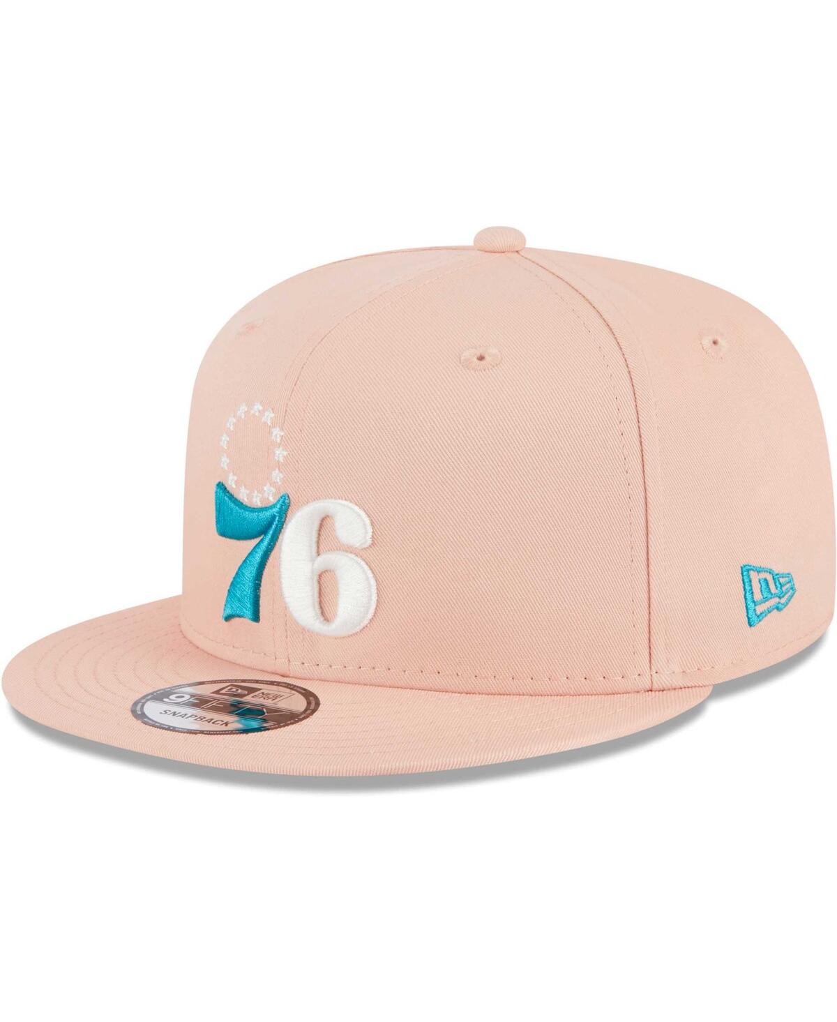 Shop New Era Men's  Pink Philadelphia 76ers Sky Aqua Undervisor 9fifty Snapback Hat