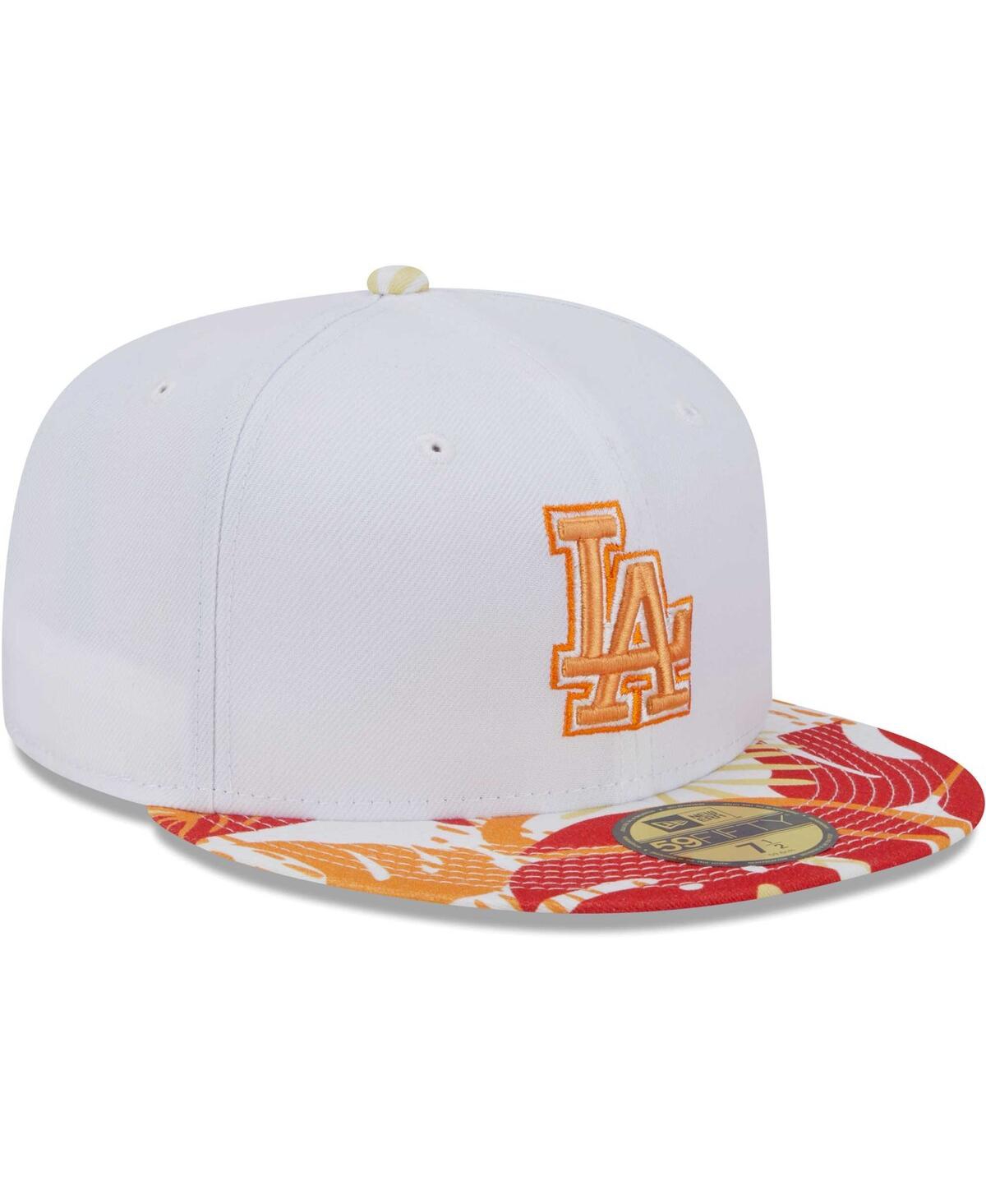 Men's New Era Orange Los Angeles Dodgers Flamingo 59FIFTY Fitted Hat - Orange