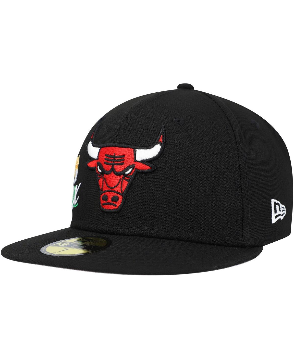 Men's New EraChicago Bulls Crown Champs 59FIFTY Fitted Hat - Black