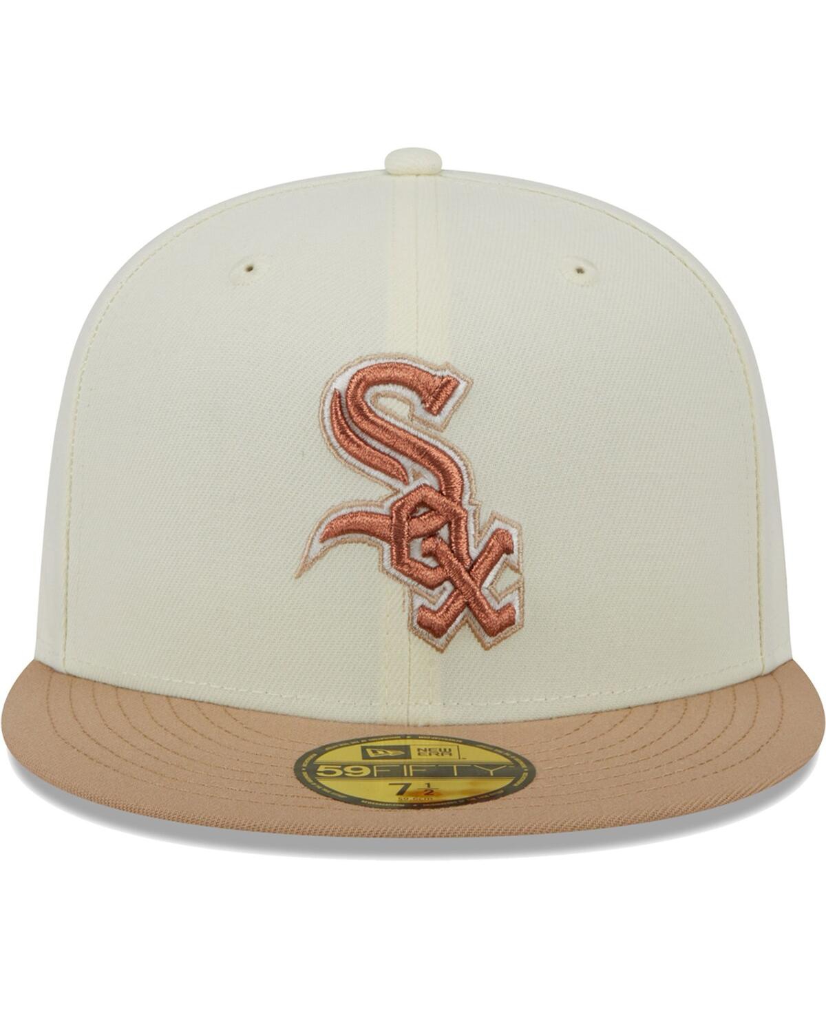 Men's New EraChicago White Sox Chrome Camel Rust Undervisor 59FIFTY Fitted Hat - Cream