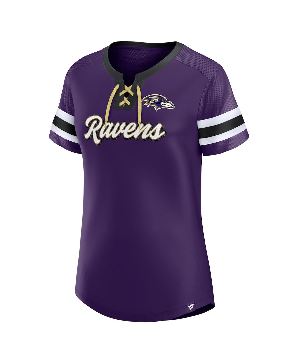Shop Fanatics Women's  Purple Baltimore Ravens Original State Lace-up T-shirt