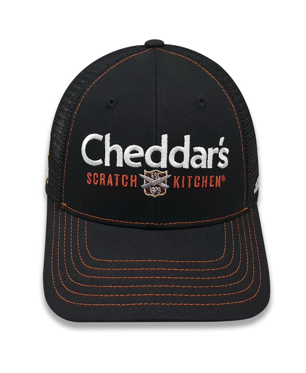 Men's Checkered Flag Sports Black Kyle Busch Cheddar's Trucker Adjustable Hat - Black