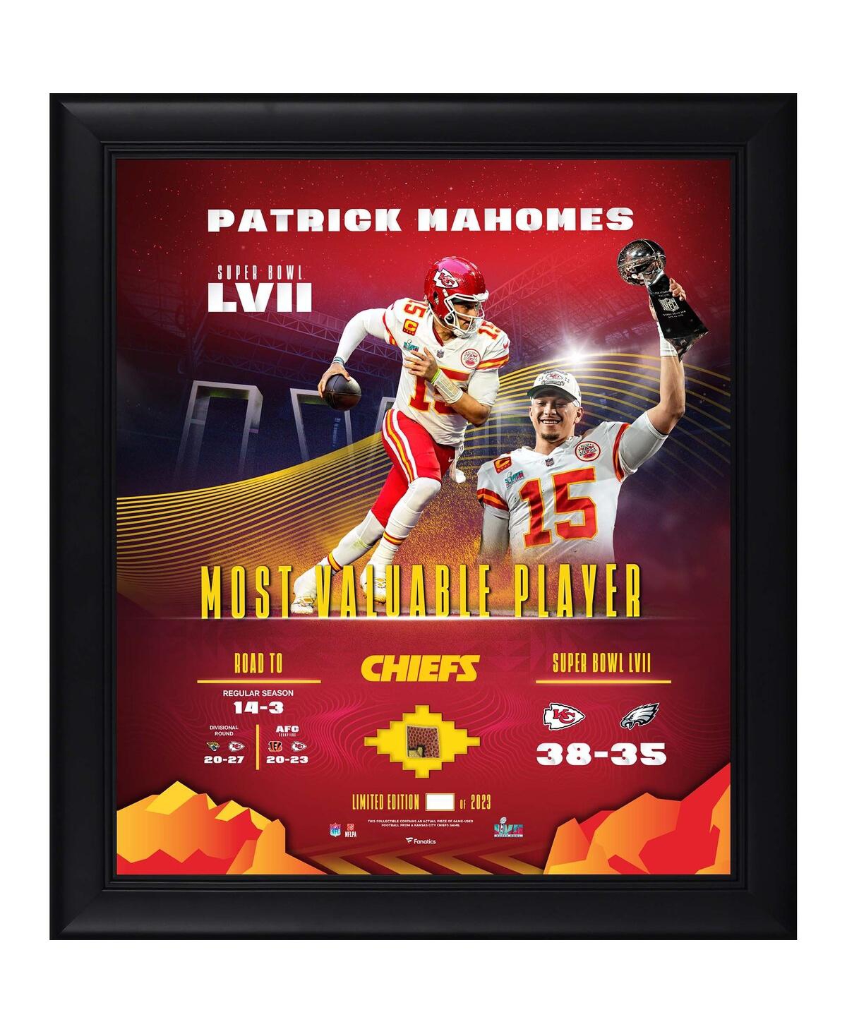 Fanatics Authentic Patrick Mahomes Kansas City Chiefs Framed 15" X 17" Super Bowl Lvii Champions Mvp Collage With A Pie In Multi