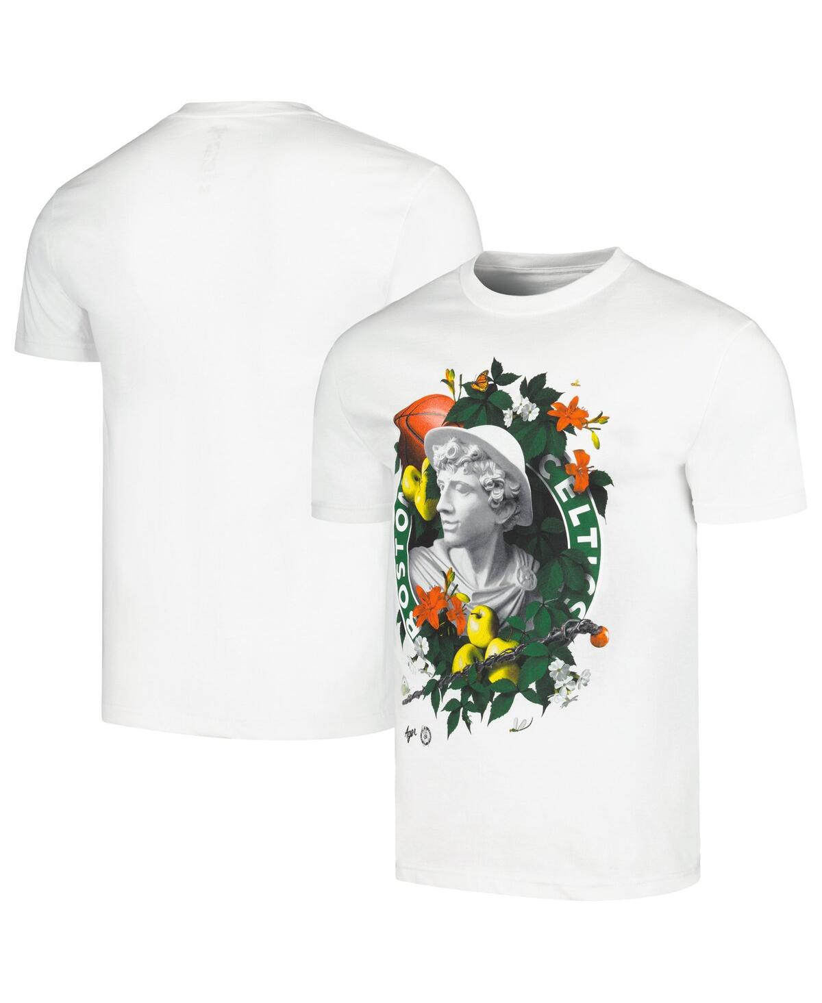 Identify Artist Series Men's And Women's Nba X Kathy Agerâ White Boston Celtics  T-shirt