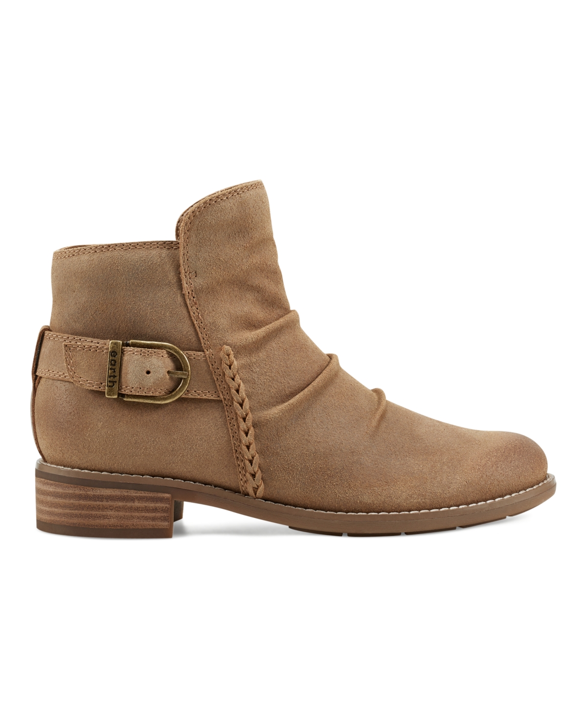 Earth Women's Naira Round Toe Ruched Casual Booties