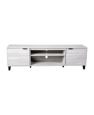 Walter Mid-Century Modern Tv Stand With Adjustable Open Shelves And Two Doors