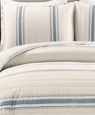 Farmhouse Stripe Reversible Cotton 3-Piece Quilt Set, King