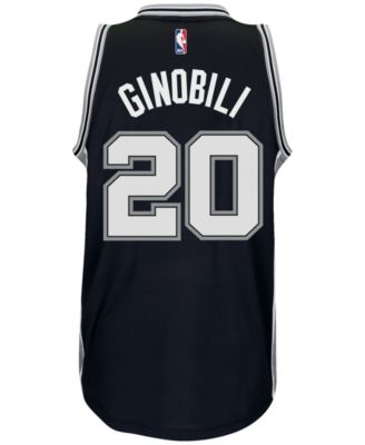 Women San Antonio Spurs 20 Manu Ginobili Grey With Black Strip Revolution 30 Swingman NBA Jerseys