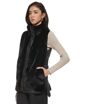 Faux fur online vest womens macys