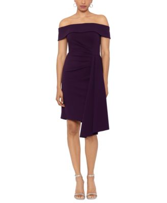 XSCAPE - Women's Off-The-Shoulder Scuba Crepe Dress