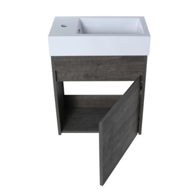 18" Floating Wall-Mounted Bathroom Vanity With Resin Sink & Soft-Close Cabinet Door