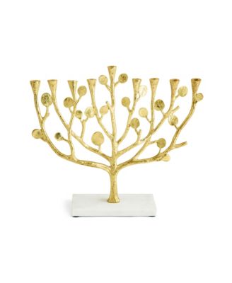 Botanical Leaf Gold-Tone Menorah