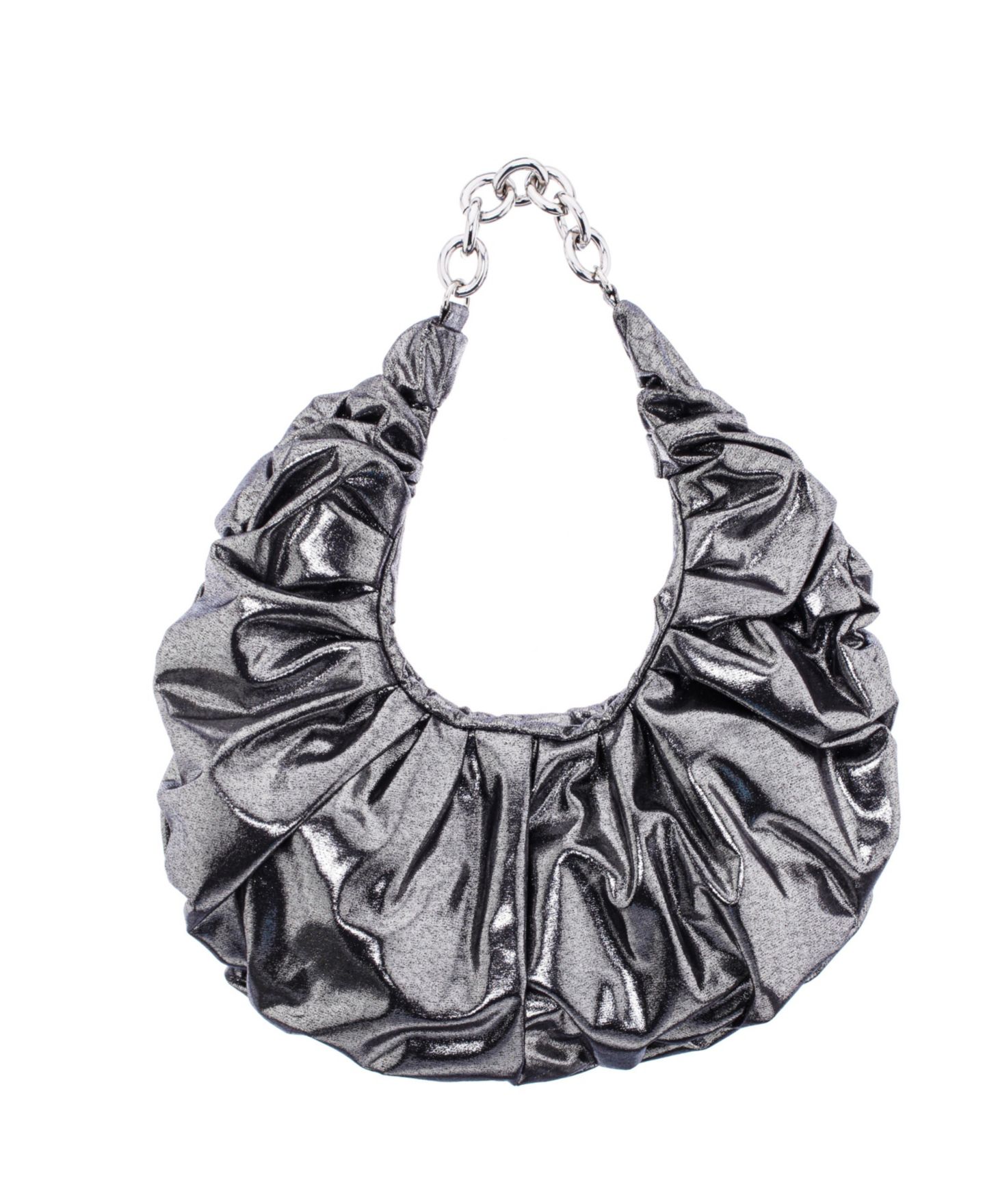 Женская сумка Nina Ruched Metallic Hobo, цвет: Серебряный — фото 1