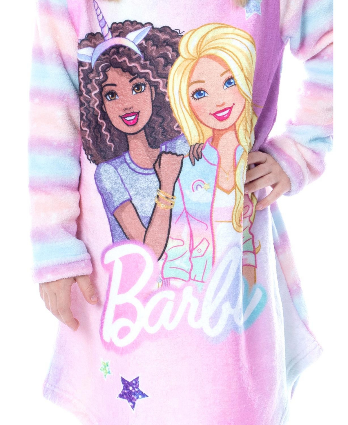 Barbie Girls Mattel Raglan Nightgown Pajama With Best Friend Unicorn