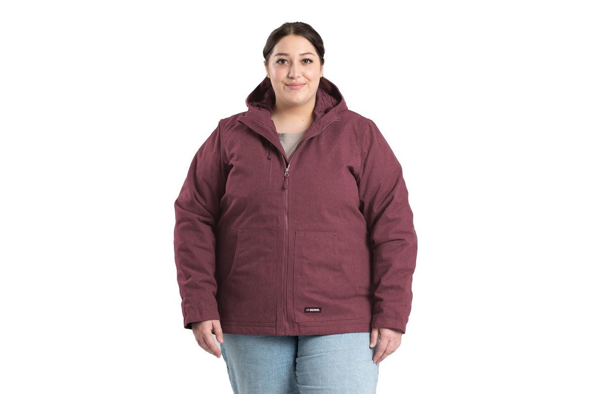 Women's Lined Softstone Duck Jacket Plus Size - Maroon