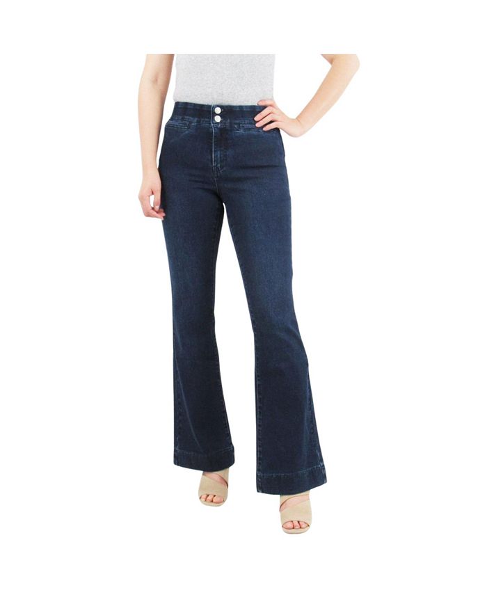 Indigo Poppy Women Tummy Control Boot cut Jeans with Welt Pockets - Macy's