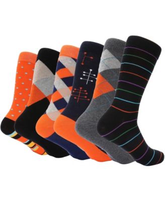 Men's Bold Designer Dress Socks 6 Pack