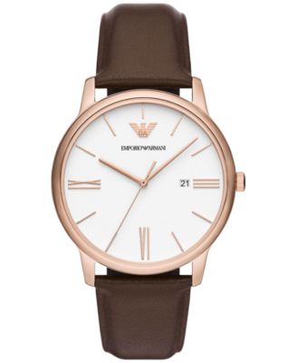 Emporio Armani - Men's Brown Leather Watch 42mm