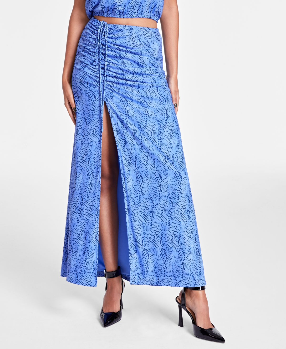 Bar Iii Women's Printed Maxi Skirt, Created For Macy's In Wavy Dots A