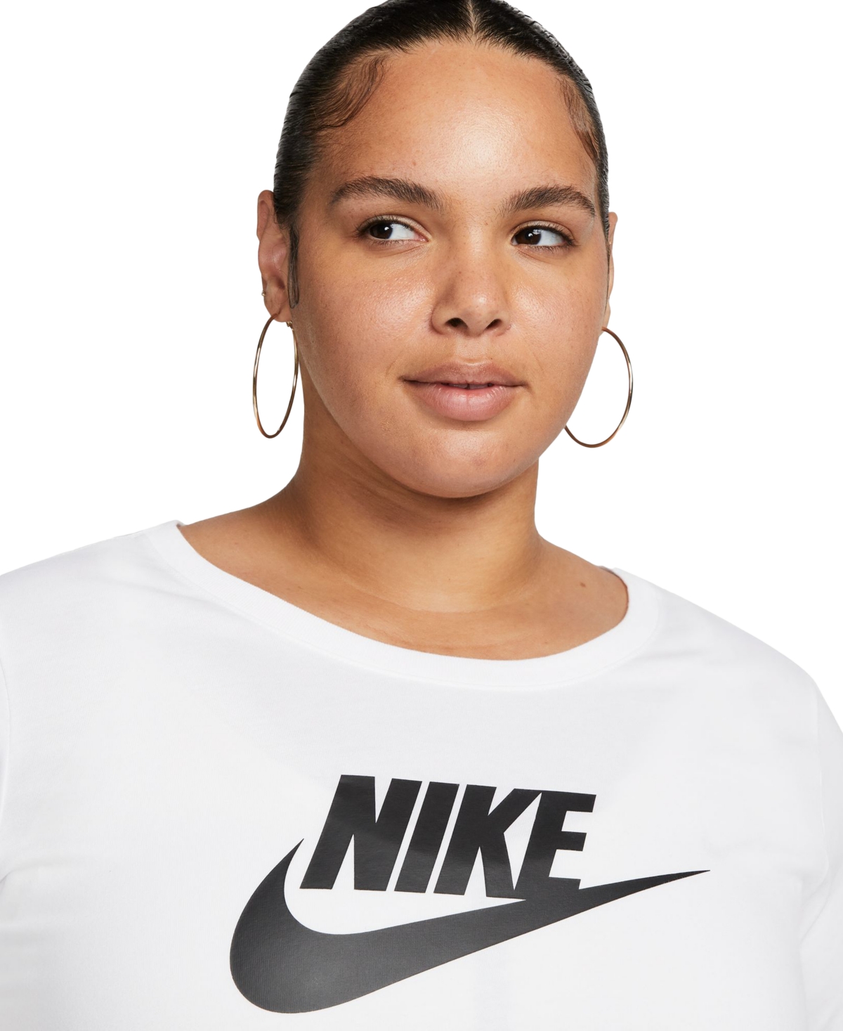 Nike Plus Size Active Sportswear Essentials Short-Sleeve Logo T-Shirt -black