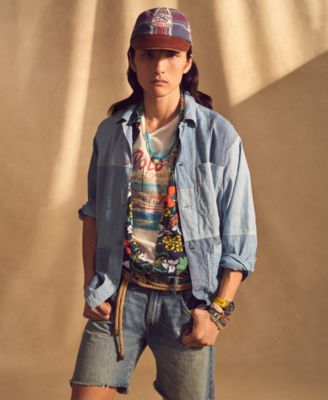★★POLO RALPH LAUREN★★ Classic fit patchwork chambray shi Polo Ralph Lauren Men's Classic-Fit Patchwork Chambray Shirt