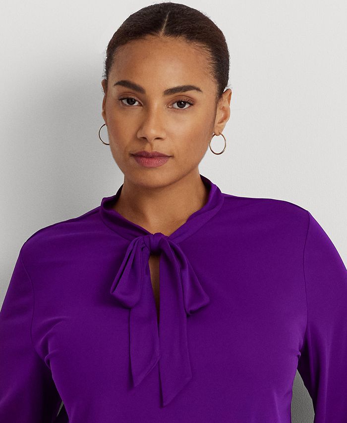 Lauren Ralph Lauren Plus Size TieNeck Blouse Macy's