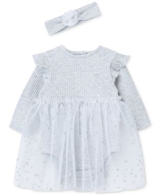 Little Me - Baby Girls 2-Pc. Silver Star Tutu Bodysuit & Headband Set
