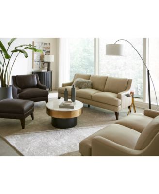 Furniture Collyn Modern Leather Sofa Collection Created For Macys In Beige