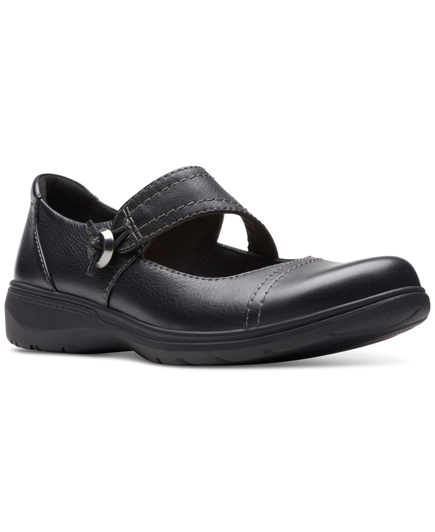 Обувь Clarks Women's Carleigh Jane Top-Stitched Strap Shoes, цвет: Чёрный — фото 1
