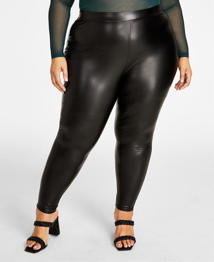Plus Size High Waist Skinny Leather Leggings Shiny Black Elastic Stretchy  The Outfit 2022 For Women From T_shop008, $7.66
