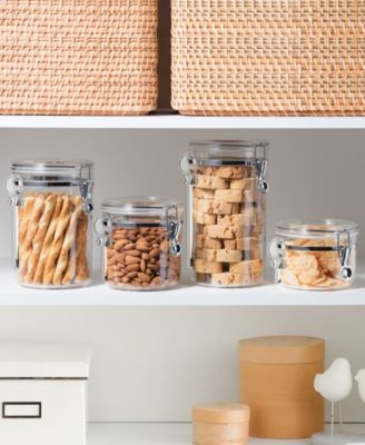 Clear Clamp 4 Piece Canisters with Scoops Set