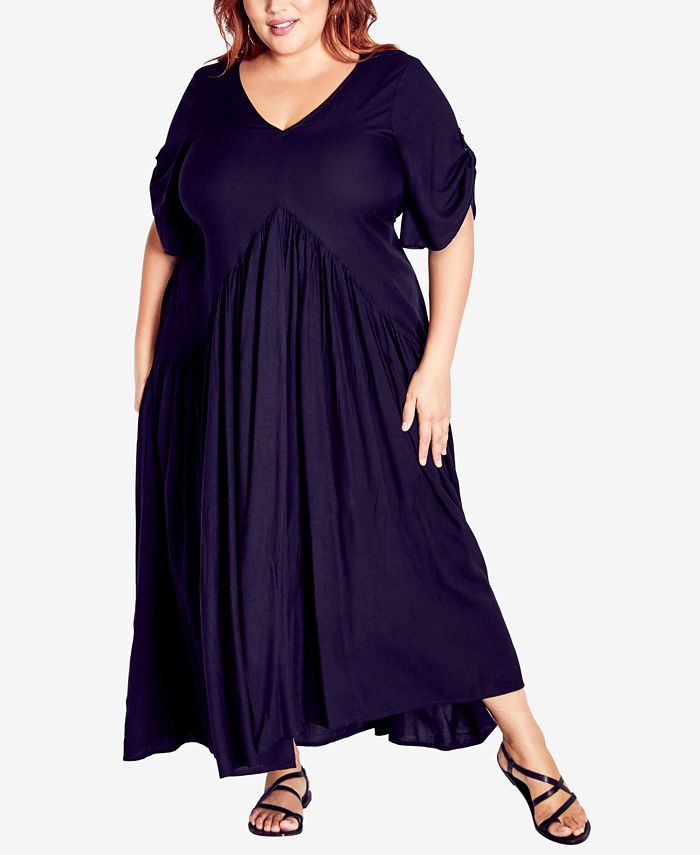 Macy's purple dress plus size on sale