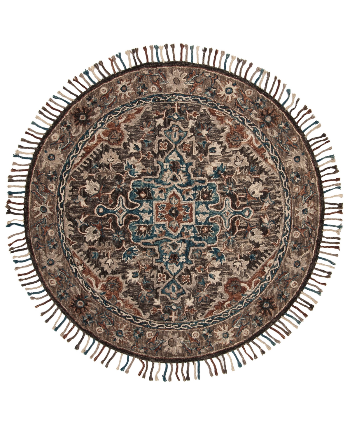 Safavieh Aurora APN112 7' x 7' Round Area Rug - Charcoal