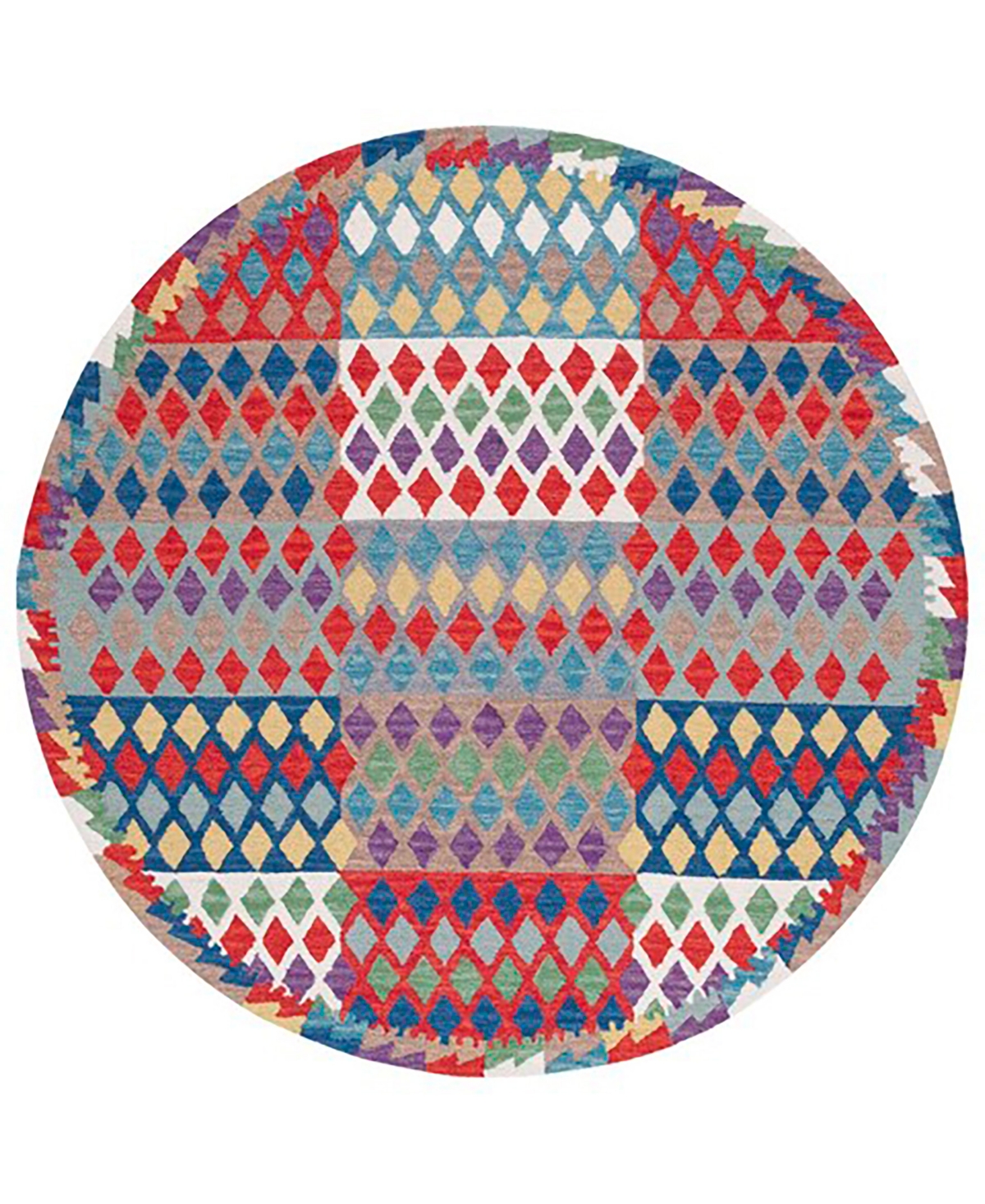 Safavieh Aurora APN406 7' x 7' Round Area Rug - Red, Blue