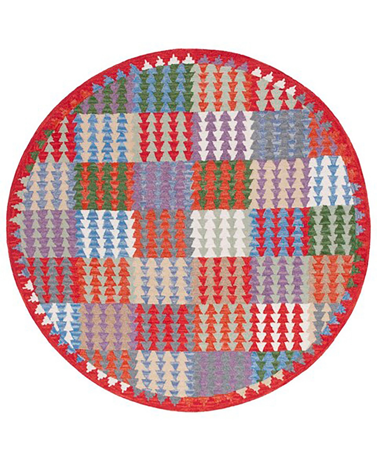 Safavieh Aurora APN411 7' x 7' Round Area Rug - Red, Blue