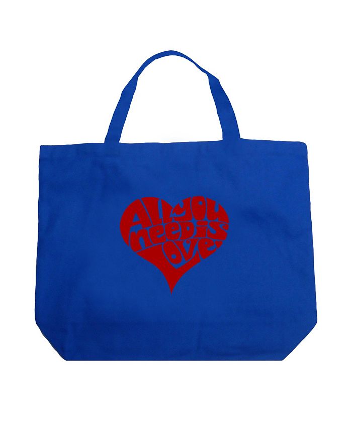 All You Need Is Love Large Word Art Tote Bag