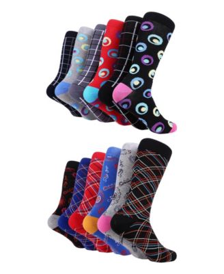 Men's Zippy Spry Fun Dress Socks 12 Pack