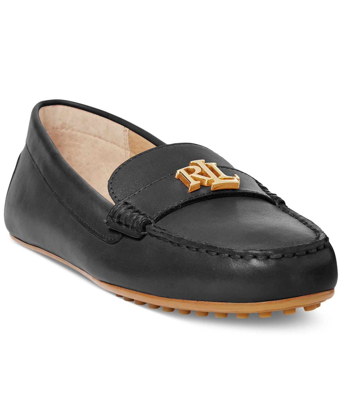 Lauren Ralph Lauren Women's Barnsbury Slip-on Driver Loafer Flats In Black
