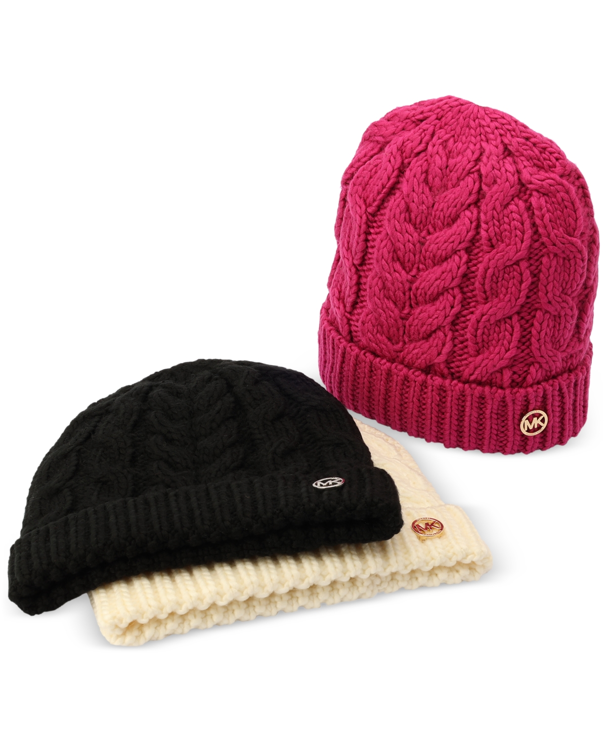 Michael Kors Michael  Women's Moving Cables Knit Hat In Cream