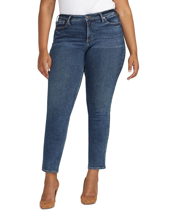 Silver Jeans Co. Plus Size Infinite Fit ONE SIZE FITS THREE Straight ...