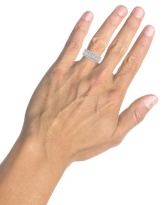 Men's Diamond Openwork Band (1 ct. t.w.) in 10k Two-Tone Gold