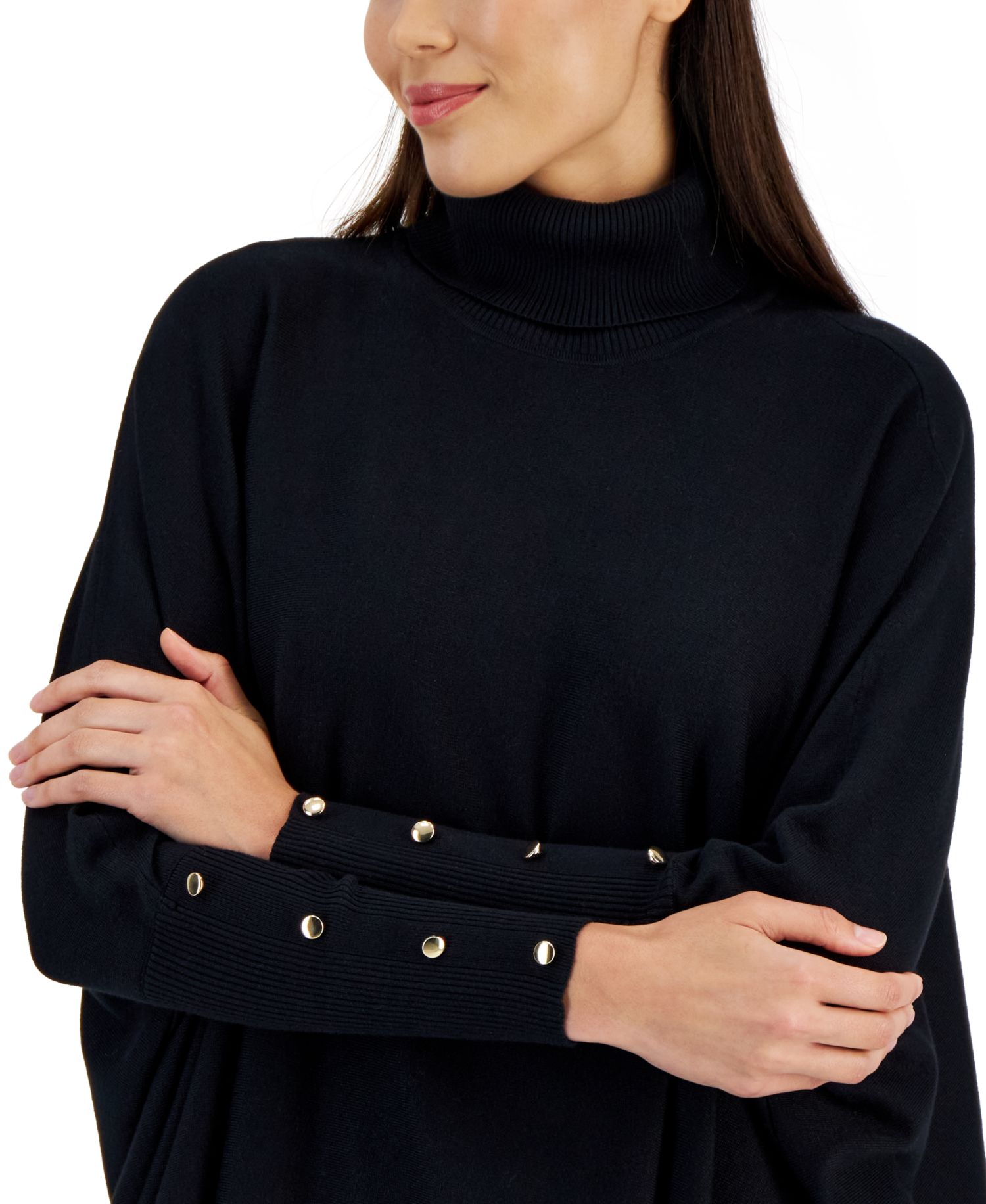 Women's Poncho Turtleneck Sweater