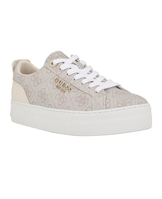 GUESS Women's Genza Platform Lace Up Round Toe Sneakers - Macy's