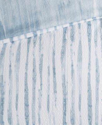 Natori Brush Stroke Oversized Reversible Seersucker 3 Piece Duvet Cover Set, King