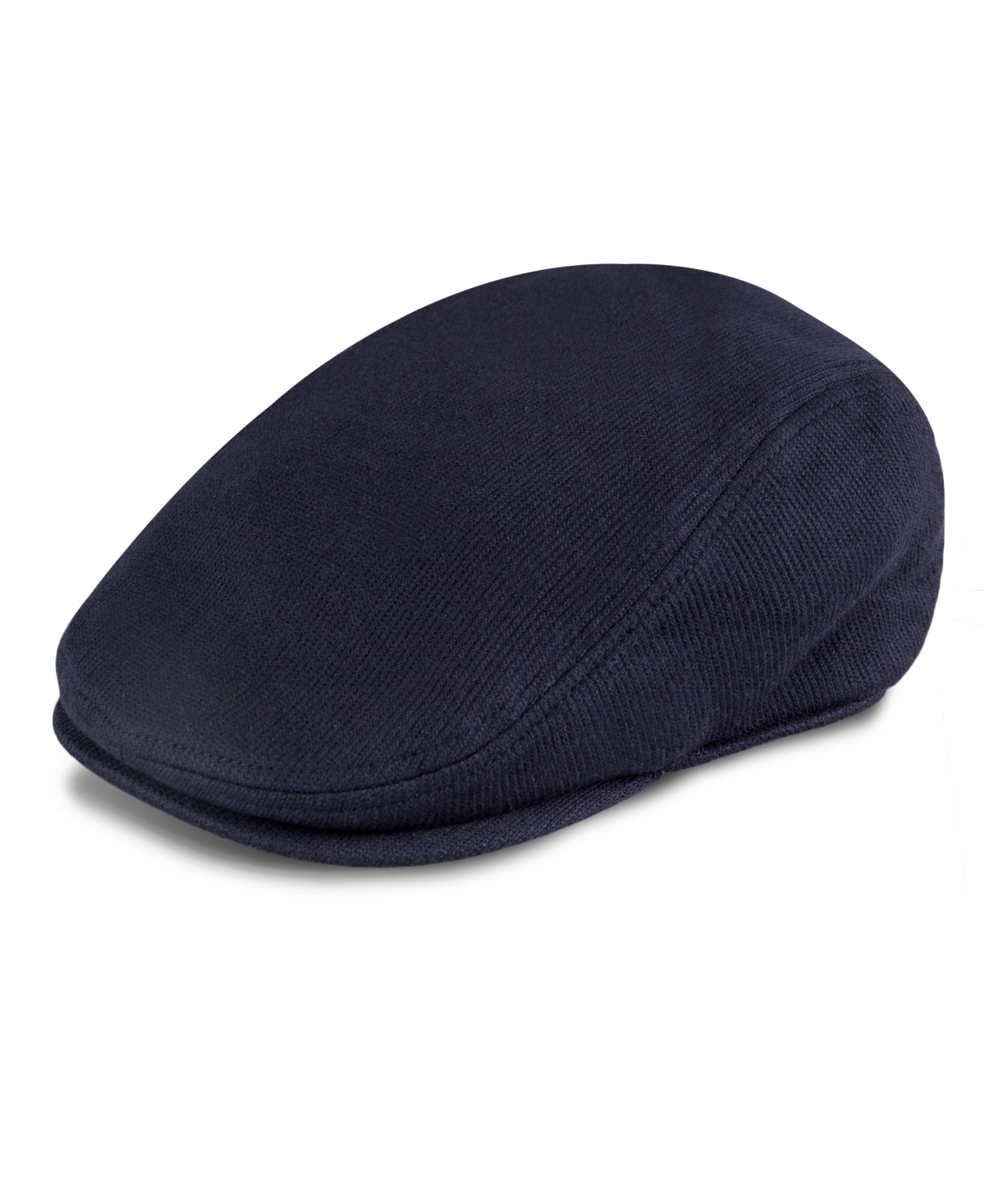 Men's Stretch Knit Flat Top Ivy Cap with Sherpa Fleece Lining - Navy