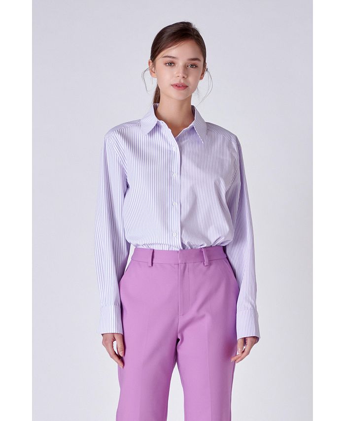 English Factory Women's Stripe Colorblock Shirts - Macy's